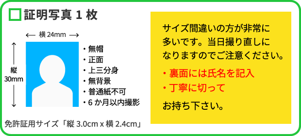 証明写真1枚